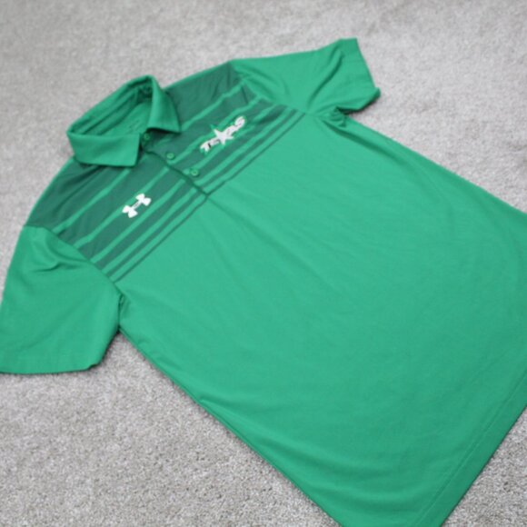 Texas Stars Polo Shirt Adult Small UA Under Armour Green AHL Loose Fit Heatgear - Picture 7 of 13